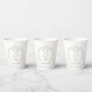 Personalised Swan Wedding Paper Cups
