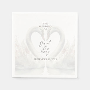 Personalised Swan Wedding Paper Napkins