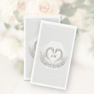 Personalised Swan Wedding Paper Napkins
