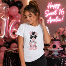 Personalised Sweet 16 Birthday Girl T-Shirt