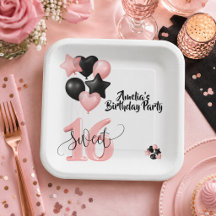 Personalised Sweet 16 Birthday Paper Plate