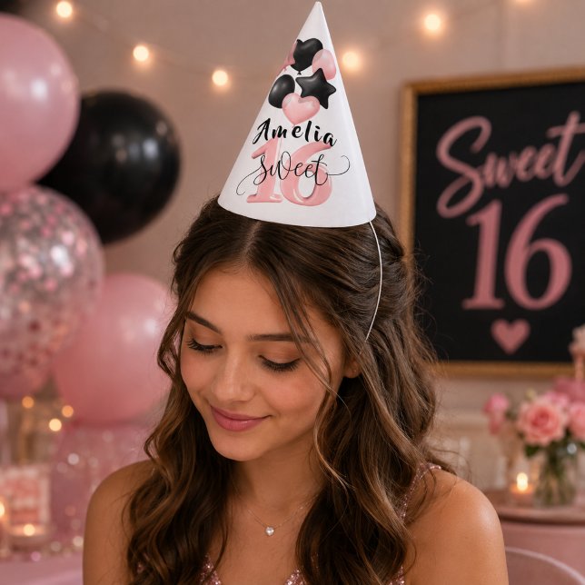 Personalised Sweet 16 Birthday Party Hat (Creator Uploaded)