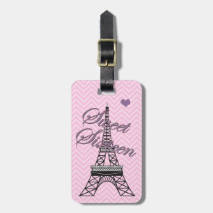 Personalised  Sweet 16 Eiffel Tower Luggage Tag