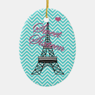 Personalised Sweet 16 Paris Eiffel Tower Ornament