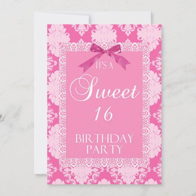 Personalised Sweet 16 Party Invitation (Front)