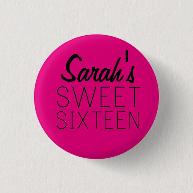 Personalised Sweet 16 Pin (Front)