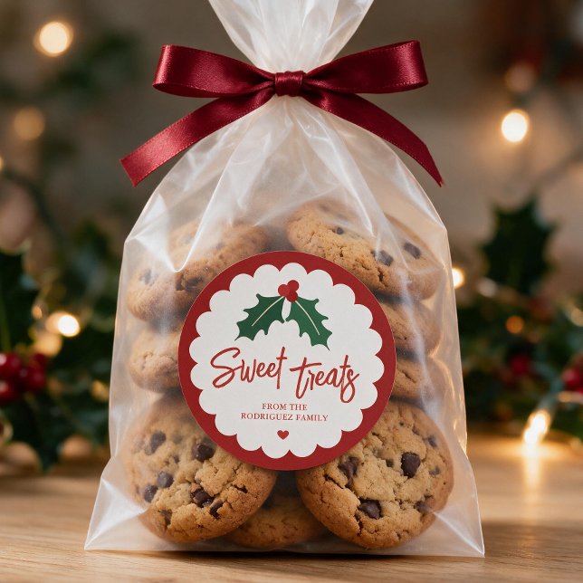 Personalised Sweet Baked Christmas Baking Sticker (Personalize this sticker with your custom text, choose a size and paper style.)