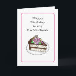 Personalised Sweet Birthday Card for Sister<br><div class="desc">The front of the card has a hand drawn piece of  birthday cake with pink roses and a butterfly. Personalised it by adding a name or family member on the front.</div>