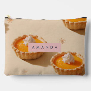 Personalised Sweet Custard Tart Pattern Accessory Pouch