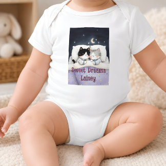 Personalised Sweet Dreams Kitties  Baby Bodysuit