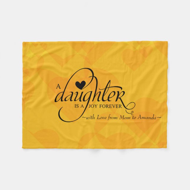 Personalised Sweet Gifts for Daughter Fleece Blanket (Front (Horizontal))