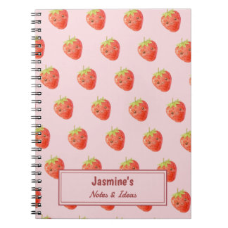 Personalised Sweet Harmony Strawberry Pattern Notebook