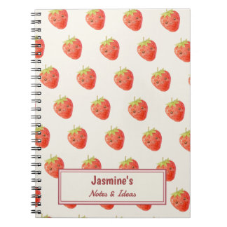 Personalised Sweet Harmony Strawberry Pattern Notebook