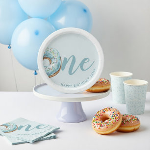 Personalised Sweet One Doughnut Birthday  Paper Plate