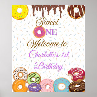 Personalised Sweet One First Birthday Welcome Sign