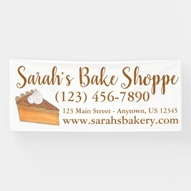 Personalised Sweet Potato Pie Bakery Bake Shop Banner (Horizontal)