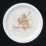 Personalised Sweet Sixteen 16Th Birthday Paper Plate<br><div class="desc">Your guests will adore this personalised birthday party photo booth backdrop! Perfect for photo booths,  table backdrops and party decor,  it was initially designed for a 16th birthday party but age can be easily edited

(1) Matching items are available. (2) If you have any questions,  please contact us wordsandconfetti@gmail.com</div>