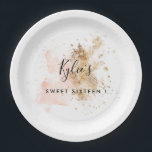 Personalised Sweet Sixteen 16Th Birthday Paper Plate<br><div class="desc">Your guests will adore this personalised birthday party photo booth backdrop! Perfect for photo booths,  table backdrops and party decor,  it was initially designed for a 16th birthday party but age can be easily edited

(1) Matching items are available. (2) If you have any questions,  please contact us wordsandconfetti@gmail.com</div>