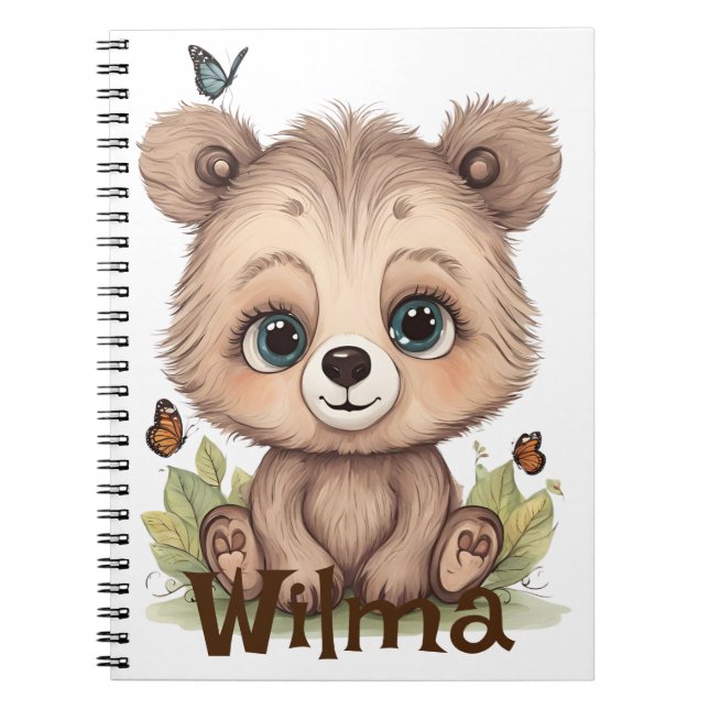 Personalised Sweetest Bear Spiral Notebook (Front)