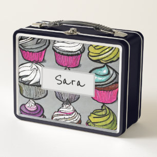 Personalised Sweets N' Treats Cupcake  Metal Lunch Metal Lunch Box