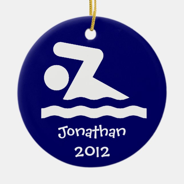 Personalised Swim Design Ornament (Front)