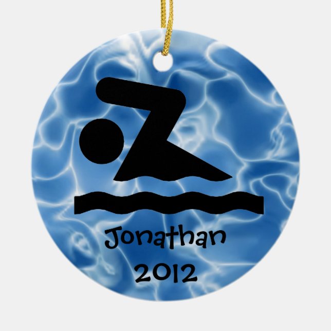 Personalised Swim Design Ornament (Front)