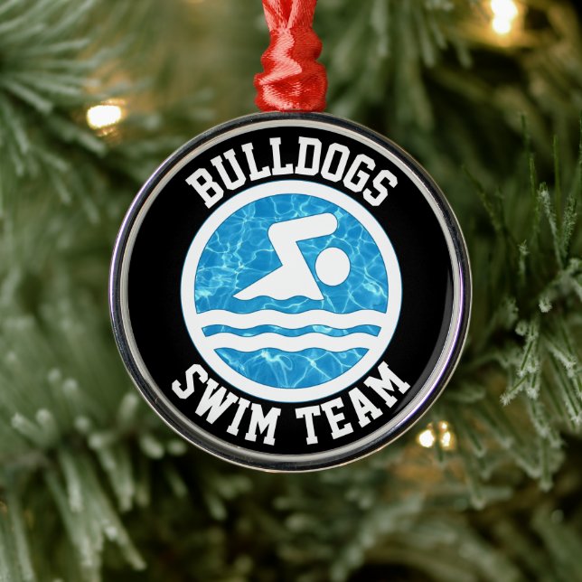 Personalised Swim Team Name Swimming and Diving Metal Tree Decoration (Tree)