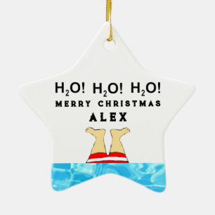 Personalised Swimmer Diver  Ceramic Tree Decoration