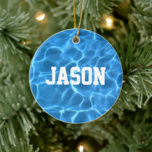 Personalised Swimmer or Diver Photo Ceramic Tree Decoration