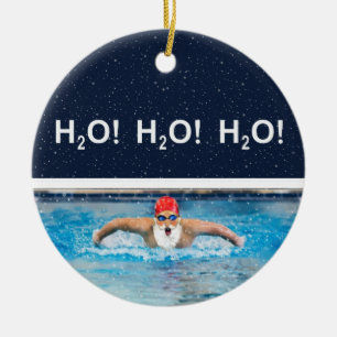 Personalised Swimming Holiday Gift Ceramic Ornamen Tree Decoration