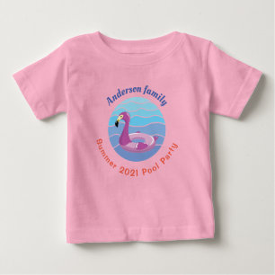 Personalised Swimming pool Party Baby T-Shirt