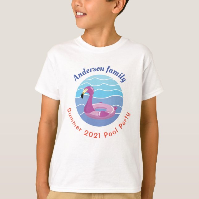 Personalised Swimming pool Party  T-Shirt (Front)