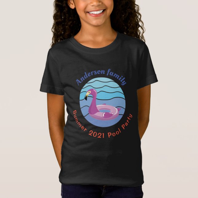 Personalised Swimming pool Party T-Shirt (Front)