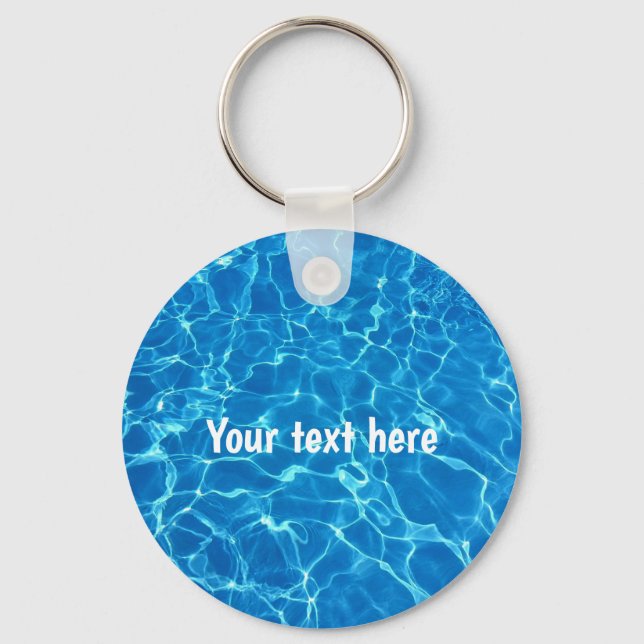Personalised Swimming Pool Water  Key Ring (Back)
