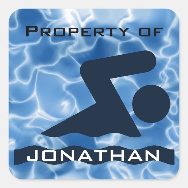 Personalised Swimming Sticker (Front)
