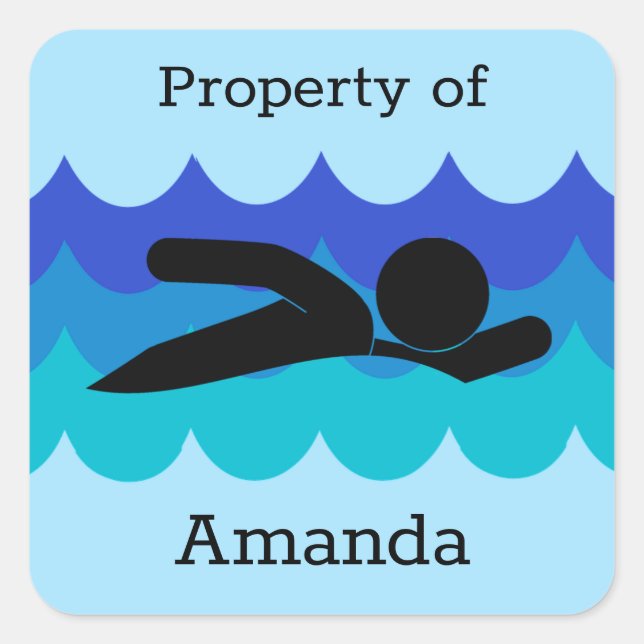 Personalised Swimming Sticker (Front)