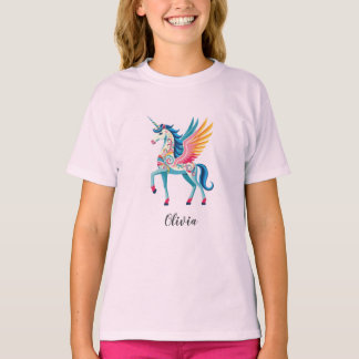 Personalised Swirling Unicorn T-Shirt