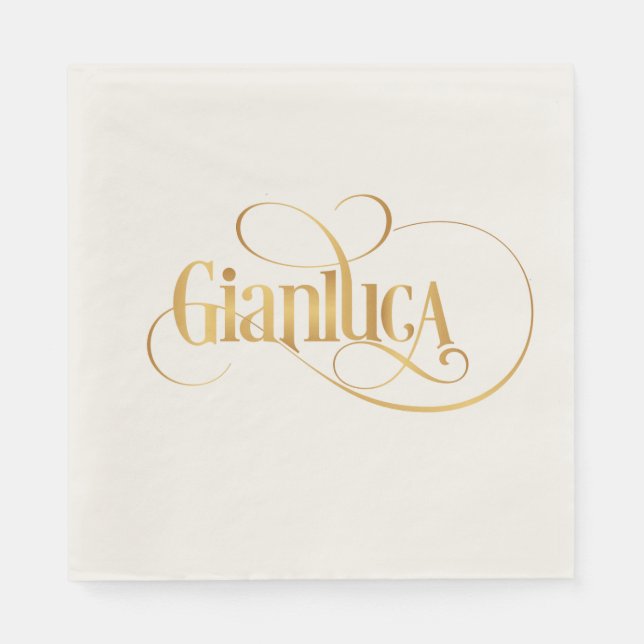 Personalised Swirly Script Gianluca Napkin (Front)