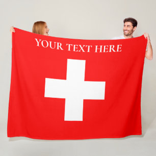 Personalised Switzerland Flag Schweiz Swiss Europe Fleece Blanket