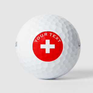 Personalised Switzerland Flag Schweiz Swiss Europe Golf Balls