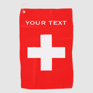 Personalised Switzerland Flag Schweiz Swiss Europe Golf Towel