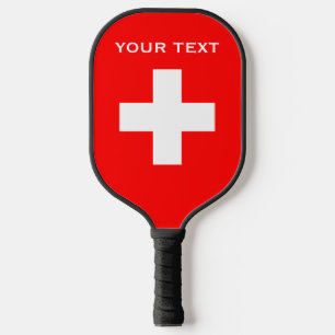 Personalised Switzerland Flag Schweiz Swiss Europe Pickleball Paddle
