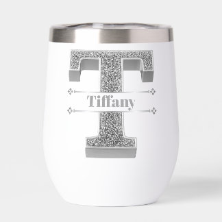 Personalised T Initial Silver Monogram Your Name