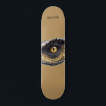 Personalised T Rex Dinosaur Eye Skateboard<br><div class="desc">Bold T rex dinosaur eye skateboard. Just add your name.</div>