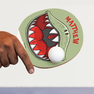 Personalised T-rex Dinosaur Mouth Kids Cartoon Ping Pong Paddle