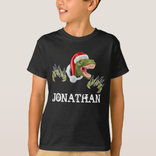 Personalised T-Rex Santa Claus Dinosaur T-Shirt