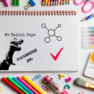 Personalised T-Rex Teachers Awesome Job Rubber Stamp