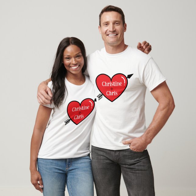 Personalised T-Shirt, Love Heart and Arrow T-Shirt (Unisex)