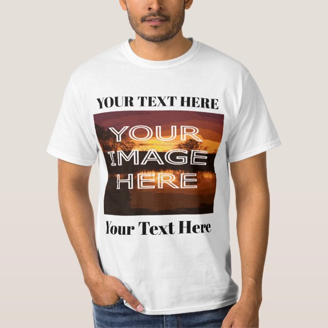 Personalised T Shirt With Photo And Text (Front)