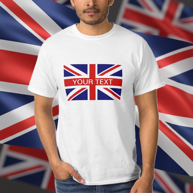 Personalised T Shirts with British Union Jack flag (British Union Jack t shirt)